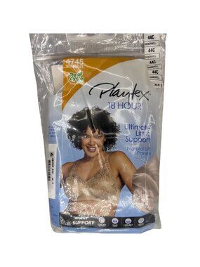 Playtex 18 Hour SandShell Wireless Bra 44C Comfort Support Tagless Wicking Panel